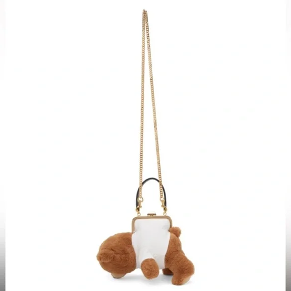 Moschino Stuffed Teddy Bear Coin Clutch Crossbody Bag NWT - Picture 10 of 15